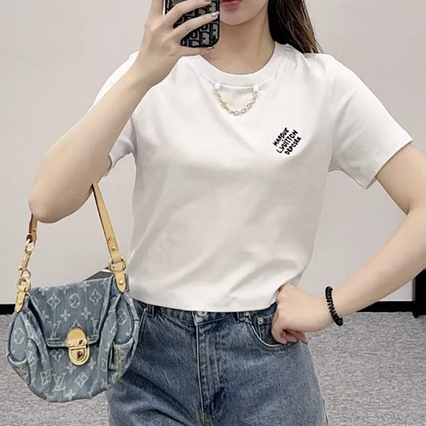 ルイヴィトン クロップトップ Tシャツ 偽物 1AHX8【コットン生地で快適♪】