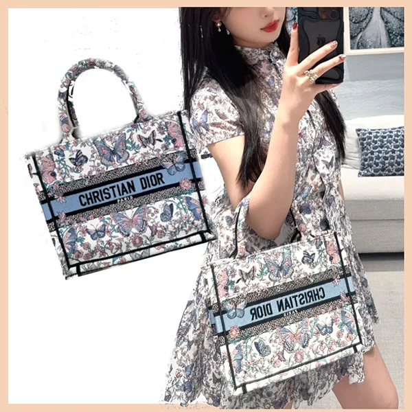 【ディオール】 Book Tote バッグ パチモン スモール cd250710
