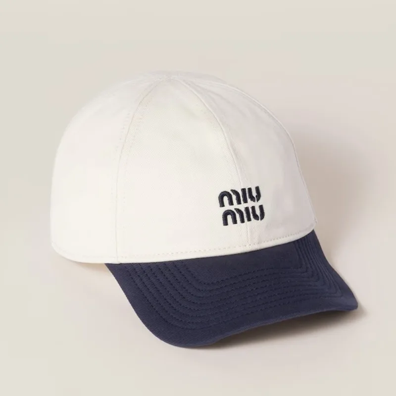 ミュウミュウ パチモン ロゴ ドリル ベースボールキャップ 2色 miu663225