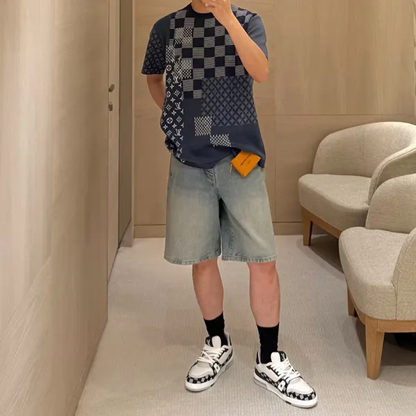 【偽物】ルイヴィトン ダミエTシャツ 偽物 ユニセックス 1AIMBU