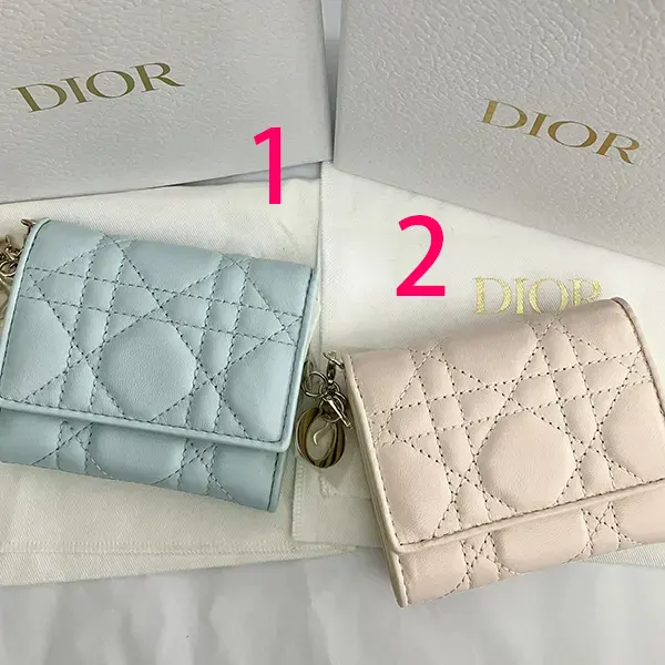 バイラ付録[N級品]ディオール 偽物 ラムスキン バイカラー財布 Compact Wallet S0181ONIW