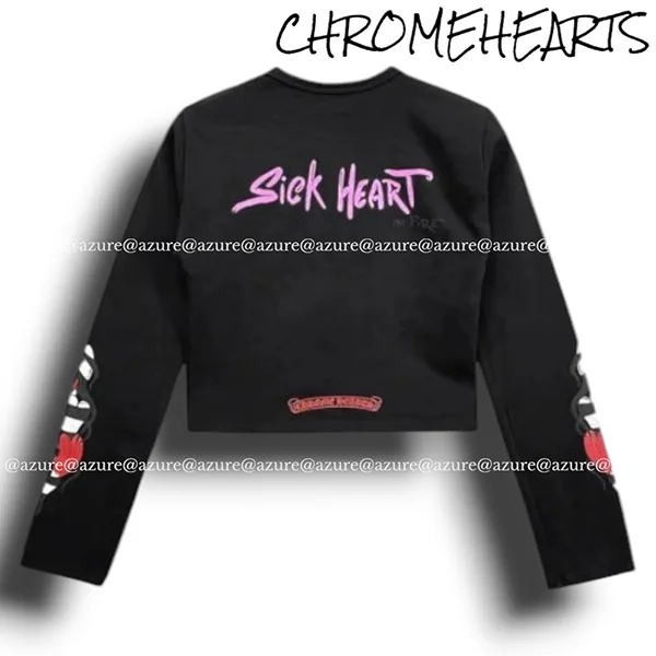 即発送★クロムハーツ Matty Boy Sick Heart ブラック ロンT コピー ch257162