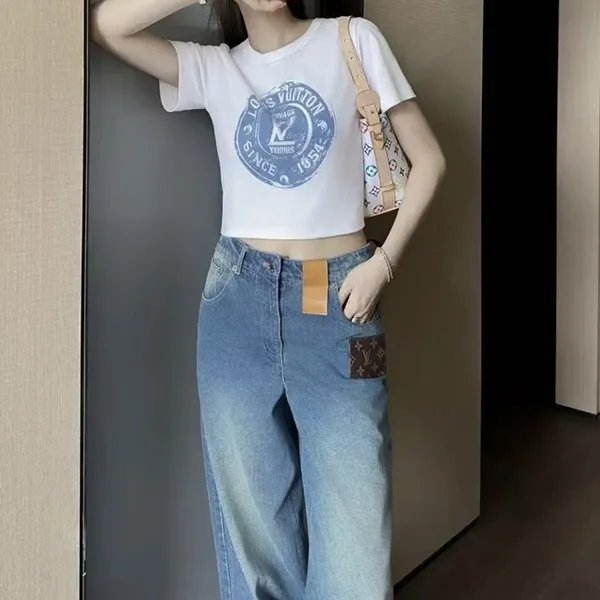 ルイヴィトン★クロップトップ 偽物 Tシャツ【幅広いコーデで活躍♪】1AHIZ