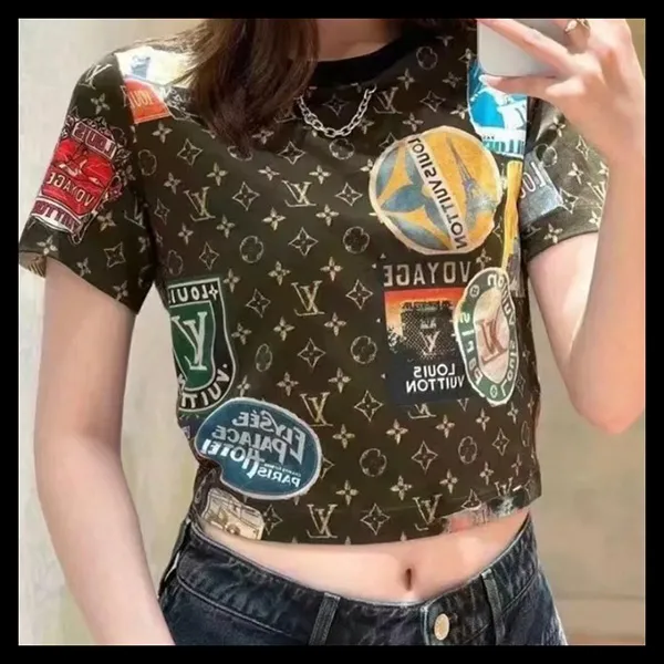 ☆可愛い丈とデザイン☆ルイヴィトン Tシャツ 偽物 エリゼパレスクロップトップ 1AFMYO