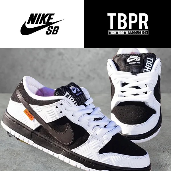 TIGHTBOOTH 偽物 ナイキ SB ダンク Low Pro QS "Black and White"FD2629-100