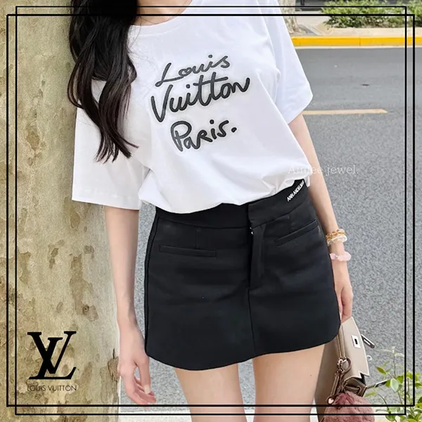 *手書きロゴ*【ルイヴィトン コピー】グローシグネチャー Tシャツ 1AHK91