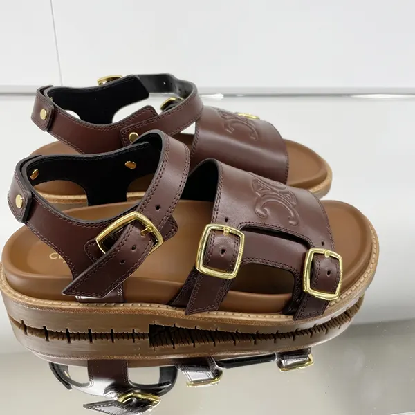 セリーヌ トリオンフ レザー サンダル 25 2色 359743644C.38NO