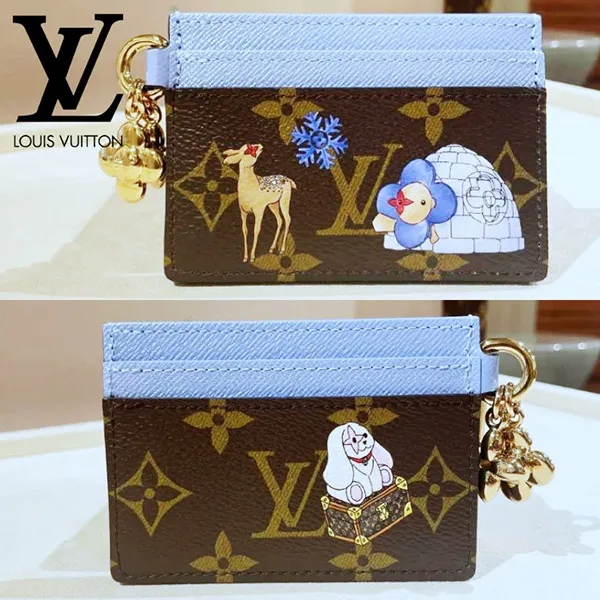 《限定！遊び心あるイラスト☆》ルイヴィトン カードケース コピー ポルト カルト･LV チャーム M15324