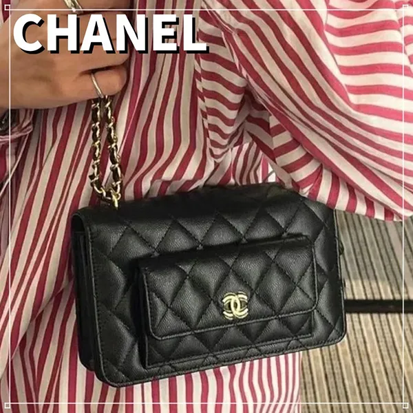 人気商品★人気 シャネル チェーンウォレット 偽物 キャビア ショルダー バッグ AP3464 B13649 94305