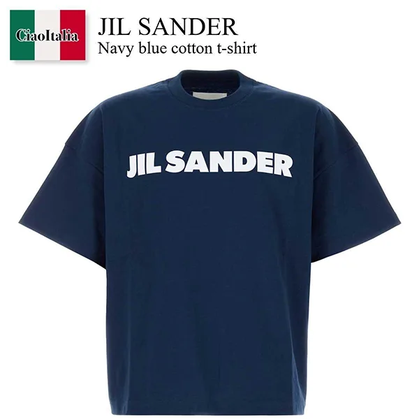 人気No1★ジル・サンダー Navy ブルー コットン Tシャツ J54GC0011J45317
