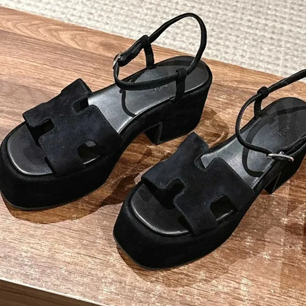 【魅せる脚長効果】エルメス ジャム 7.5cm 厚底サンダル コピー H242124Z 02370