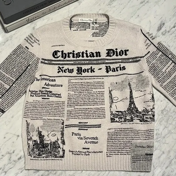 口コミで高評価！ディオール Newspaper カシミヤニット 554S57A0033_X0930