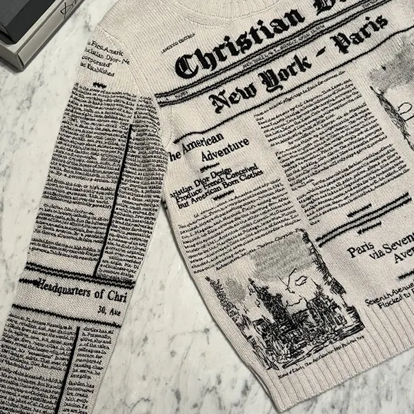 口コミで高評価！ディオール Newspaper カシミヤニット 554S57A0033_X0930