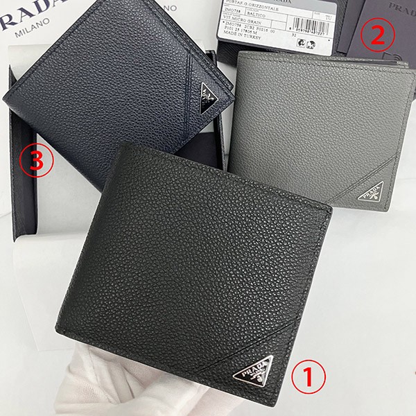 【プラダ】大人気! Bifold Wallet 二つ折り財布 コピー Triangle Logo 2MO738_2CB2