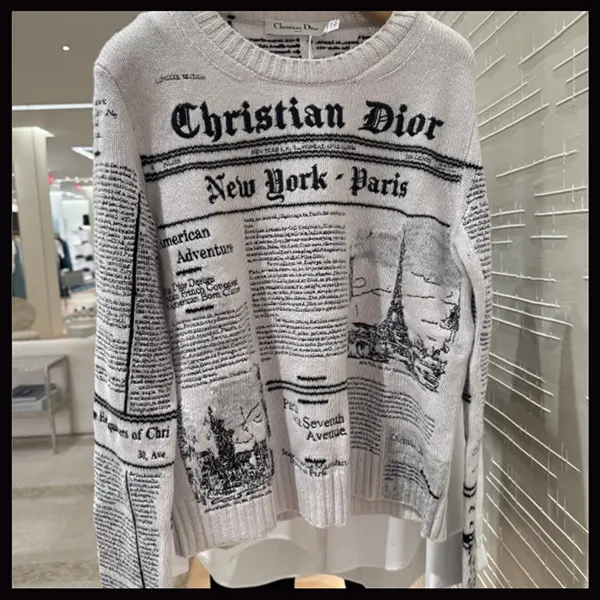 口コミで高評価！ディオール Newspaper カシミヤニット 554S57A0033_X0930