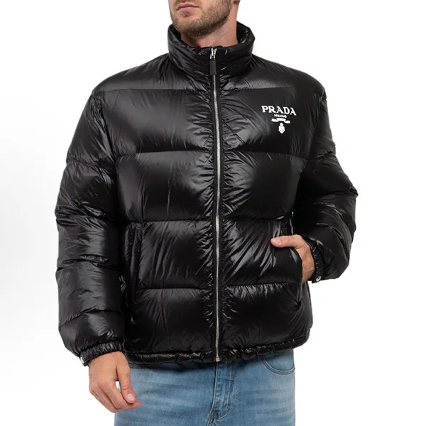 【プラダ】クロップド丈 Re-Nylon ダウンコート◆SGC089-11a9