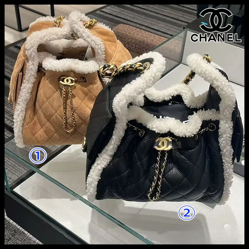 シャネル 25 スモールバッグ もこもこボア 並行輸入品 2色 xne98854