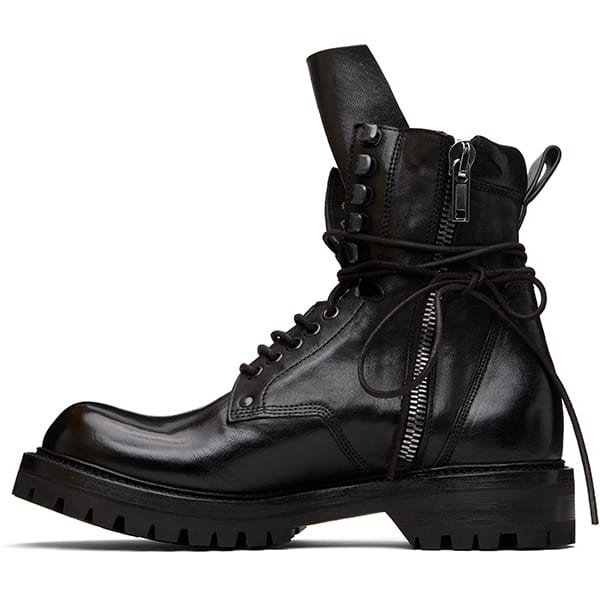 [N級品]すぐ届☆リックオウエンス ブラック Concordians Army Low ブーツ コピー RU02E1869