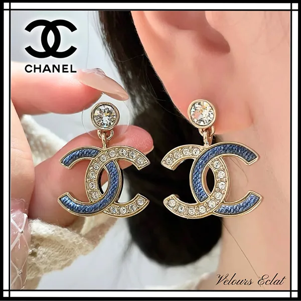 洗練デニム×煌めき♡【シャネル】CCマーク ピアス パチモン ABG745