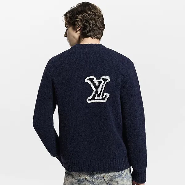 お早めに★【上品でモダンなロゴ使い】ルイヴィトン クールネックセーター 偽物 LV インターシャ クルーネック 1AJAYX