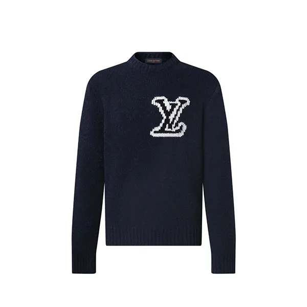 お早めに★【上品でモダンなロゴ使い】ルイヴィトン クールネックセーター 偽物 LV インターシャ クルーネック 1AJAYX
