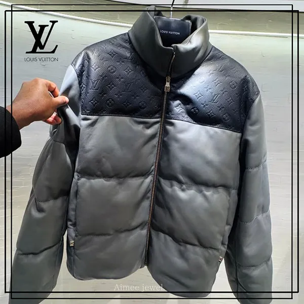 【暖かさと美しさを纏う】ルイヴィトン LV レザー ダウンジャケット 偽物 1AJBRR