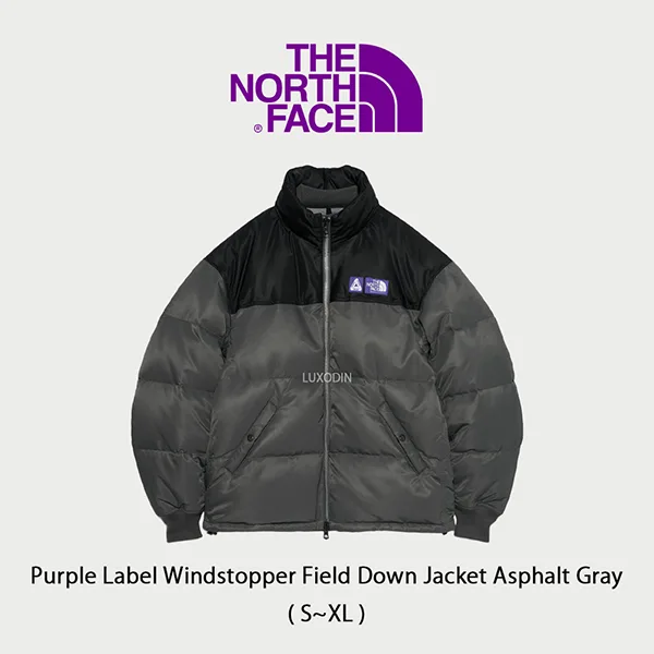 Palace x ノースフェイス Windstopper ダウンジャケット Asphalt Gray