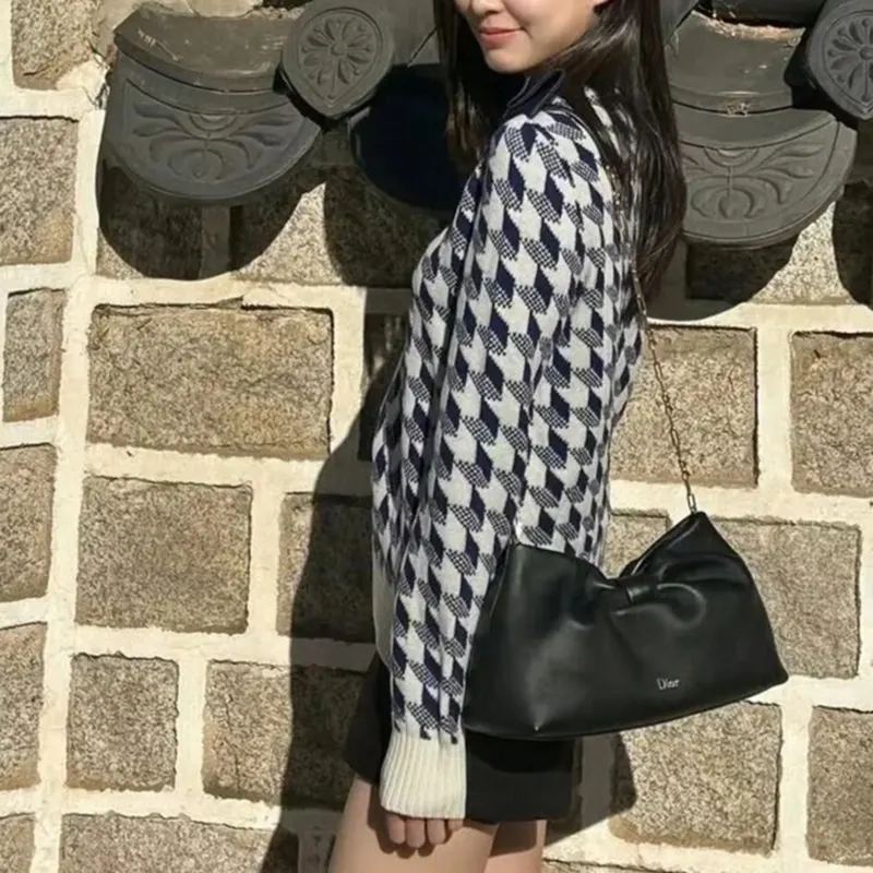 ディオール クロップド セーター リボン 千鳥格子 da1542215