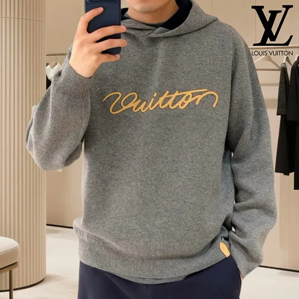 男女兼用◆ルイヴィトン パーカー スーパーコピー シグネチャー ダブルフェイス カシミヤ フーディ 1AJSNV