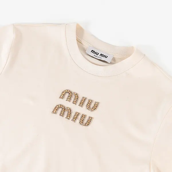 ミュウミュウ 刺繍入りジャージーTシャツ N級品 MJN499-1585-F0018