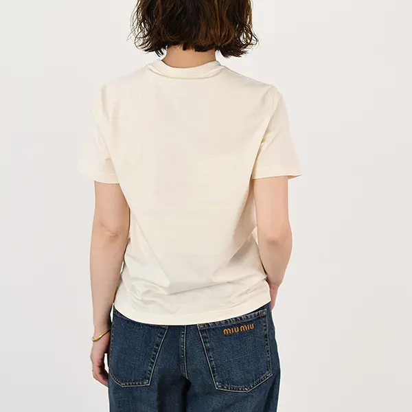 ミュウミュウ 刺繍入りジャージーTシャツ N級品 MJN499-1585-F0018