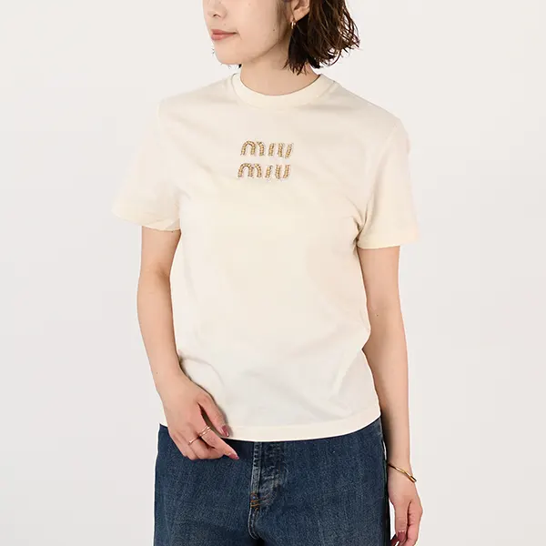 ミュウミュウ 刺繍入りジャージーTシャツ N級品 MJN499-1585-F0018