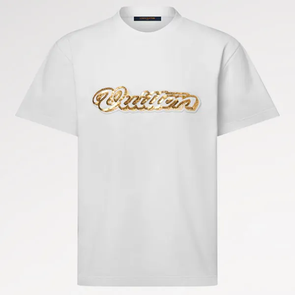 【華やかロゴ】ルイヴィトン エンべリッシュド シグネチャーTシャツ コピー 1AJTYX