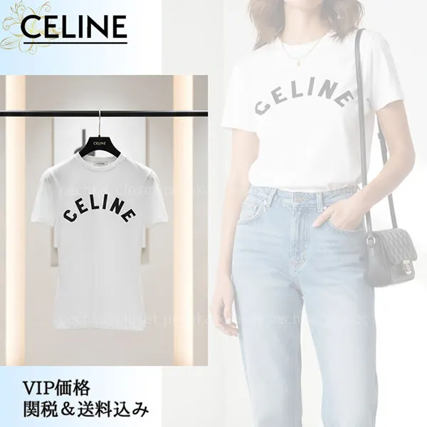 セリーヌ ロゴ入りコットンTシャツ N級品 RX0JK140701OB