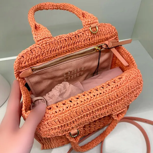 ミュウミュウ☆ラフィア ミニトートバック☆5BA283 2DO1 F0A5T