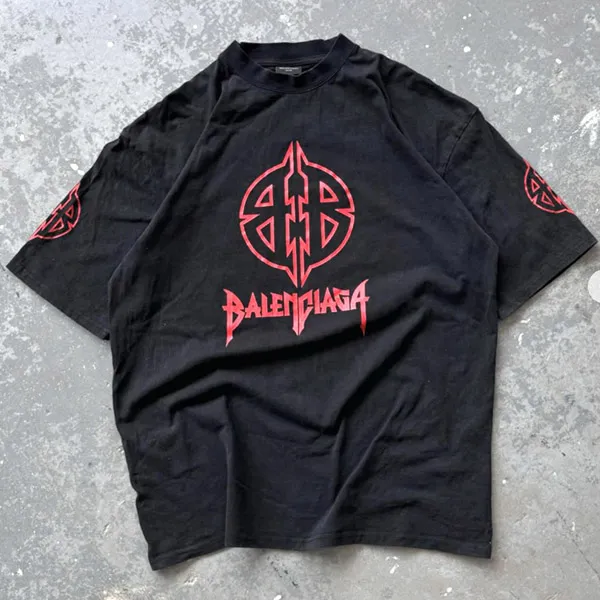 バレンシアガ コピー メタルBB ロゴ Tシャツ 764235 TPVI2 1568