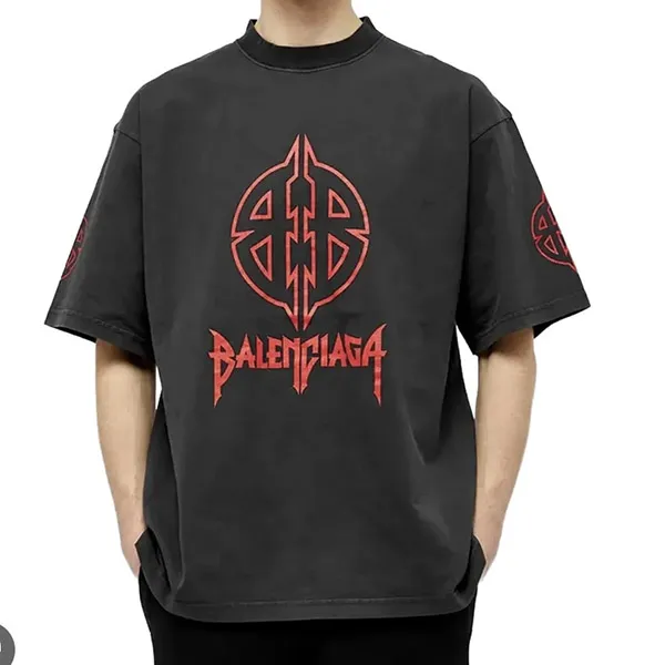 バレンシアガ コピー メタルBB ロゴ Tシャツ 764235 TPVI2 1568