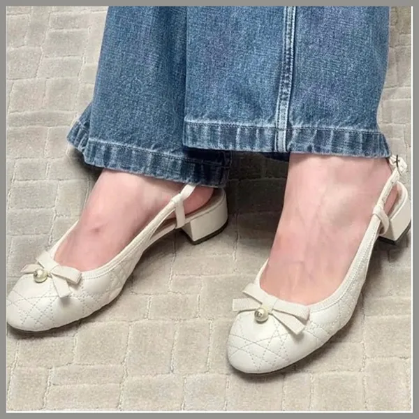【フォルムが可愛い♡】ディオール コピー スリングバックパンプス KDB968CQP_S48K