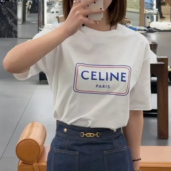 セリーヌ 半袖 Tシャツ ロゴ クルーネック RX0IA507Z