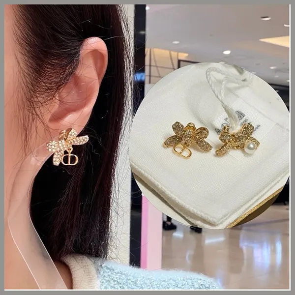【キラキラ可愛い♡】ディオール Delicate Bow ピアス コピー E4678WOMCY_D319
