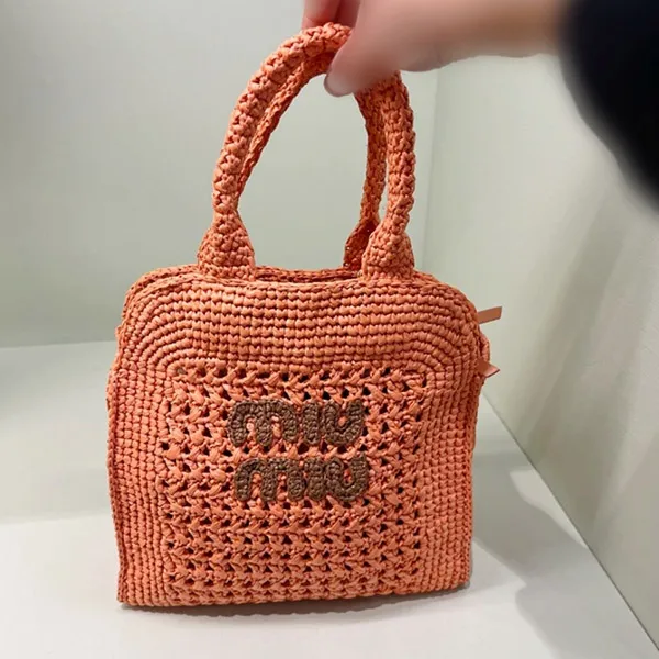 ミュウミュウ☆ラフィア ミニトートバック☆5BA283 2DO1 F0A5T
