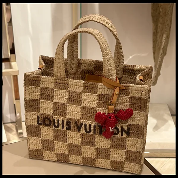 【夏の主役♪】ルイヴィトン ミニショッパートート ラフィア ナチュラル かごバッグ N40898
