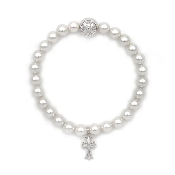 †クロムハーツ x Mikimoto†ホワイト パール ブレスレット ch2605192