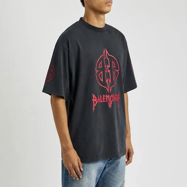 バレンシアガ コピー メタルBB ロゴ Tシャツ 764235 TPVI2 1568