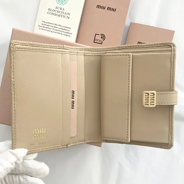 雑誌付録[N級品]【ミュウミュウ】Compact Wallet ロゴベルト コンパクト 2つ折り財布 スーパーコピー 5MV204_2C3Y_F0036