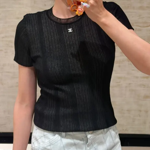追跡付セリーヌ ココビーチ Tシャツ 偽物 リブ P81543 K11855