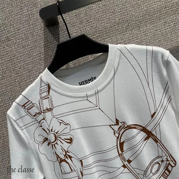 数量限定版!【上品デザイン◆】エルメス Grand Manege プリントマキシTシャツ H6E4649DP