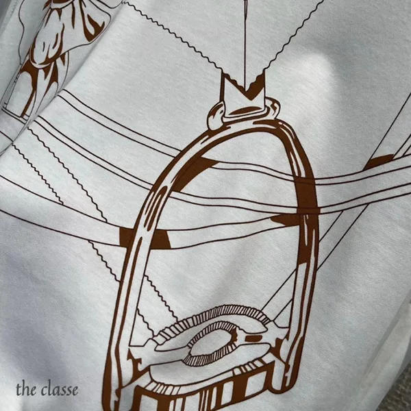 数量限定版!【上品デザイン◆】エルメス Grand Manege プリントマキシTシャツ H6E4649DP