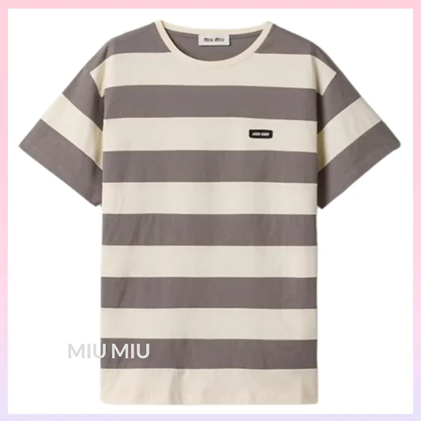 ☆ミュウミュウ☆メンズライク・ストライプジャージTシャツ♪mm0602