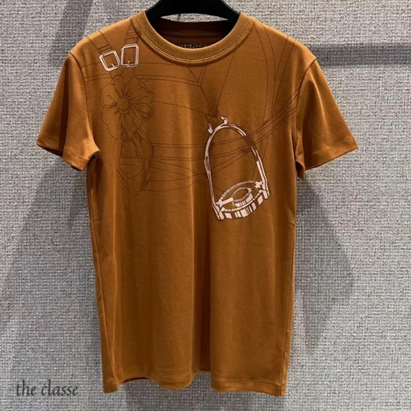 数量限定版!【上品デザイン◆】エルメス Grand Manege プリントマキシTシャツ H6E4649DP
